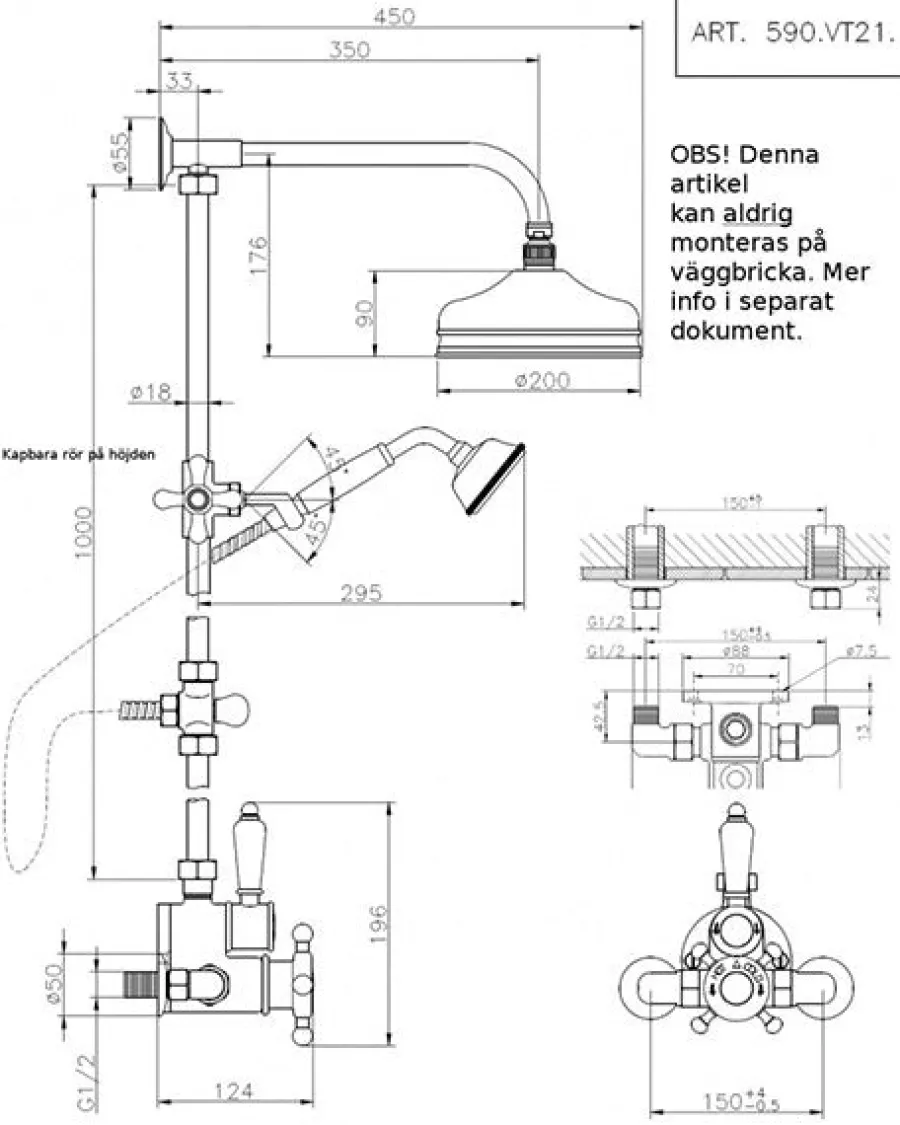 Badex AB Duschar|Duschset|Duschset - Victorian taksil