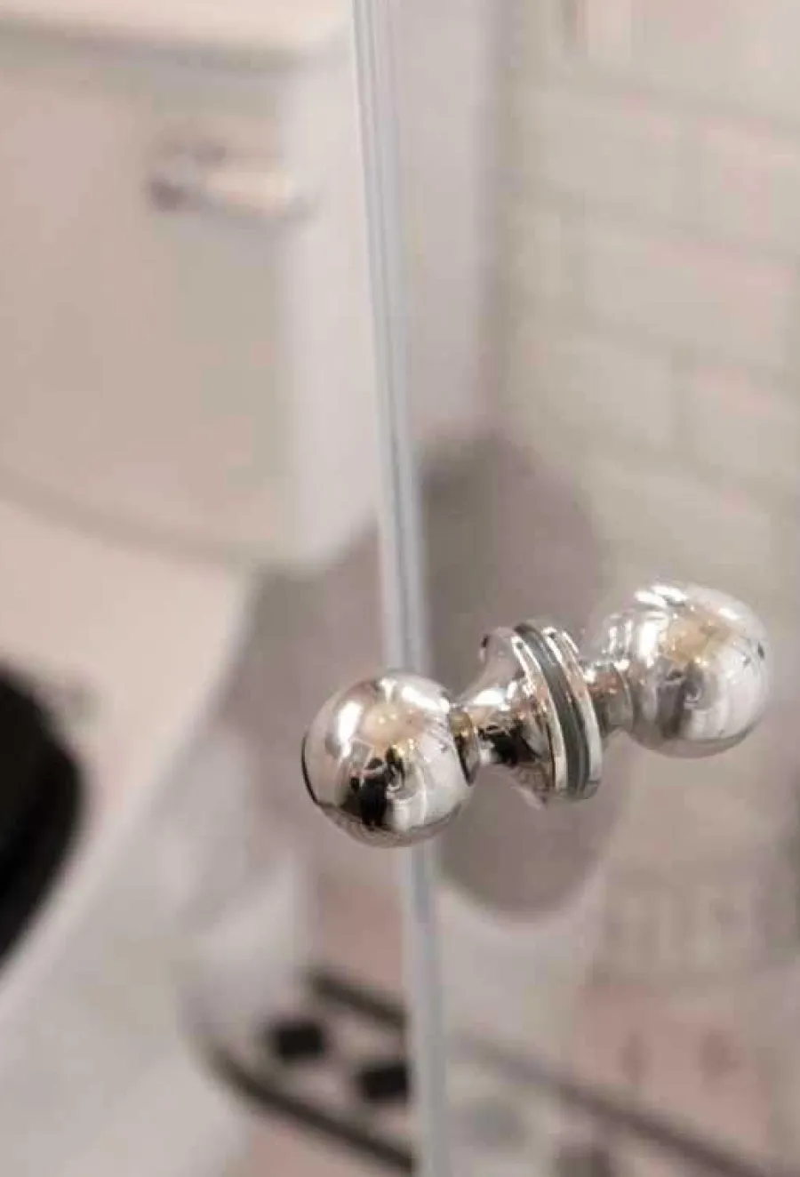 sekelskifte Tillbehör Krom - Badrum|Knoppar I Nickel|Duschväggshandtag - Dubbelknopp nickel