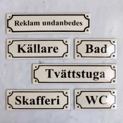 Emaljehuset Emaljskyltar|Emaljskyltar & Dörrskyltar|Emaljskylt - Bad vit/svart