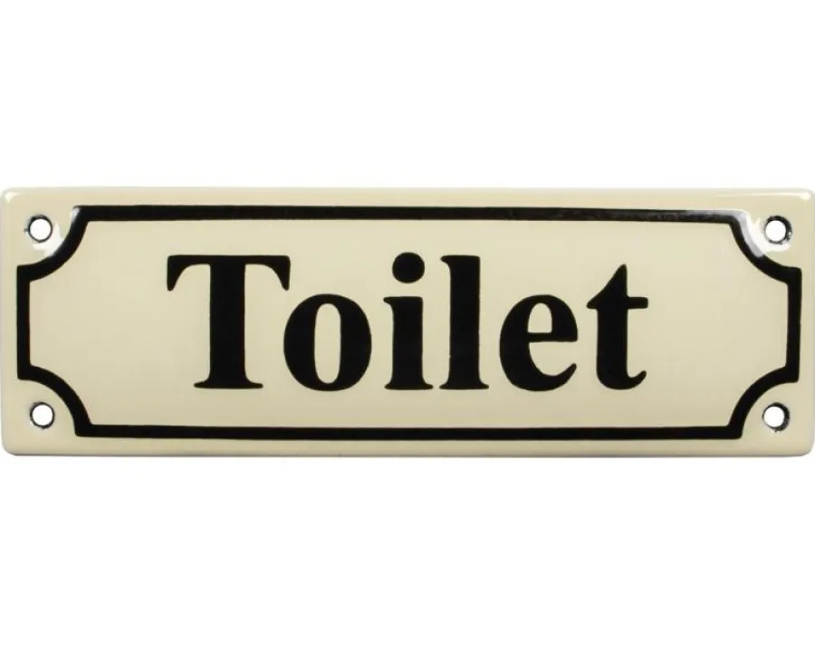Emaljehuset Emaljskyltar|Emaljskyltar & Dörrskyltar|Emaljskylt - Toilet vit/svart