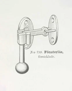 Eskilstuna Kulturbeslag AB Fönsterlås|Fönsterhasp|Fönsterlås - Næsman N:o 799 mässing