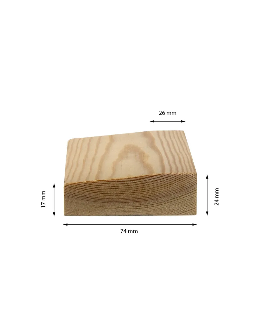 Valbo Trä AB Skurklossar/Fodersocklar|Fodersockel - Universal 24x74 mm