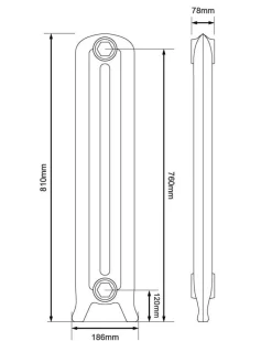 Arroll Limited Inredning I Gjutjärn|Radiatorer|Gjutjärnsradiator Cambridge höjd 81 cm - Mittsektion