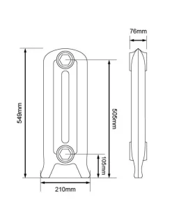 Arroll Limited Inredning I Gjutjärn|Radiatorer|Gjutjärnsradiator Cambridge höjd 55 cm - Fotsektion
