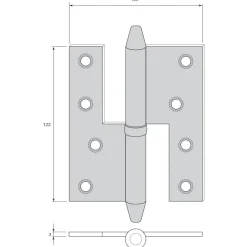 Eskilstuna Kulturbeslag AB Gångjärn För Skåp|Gångjärn För Köksluckor|Gångjärn ofalsat - Konisk knopp för dörrar