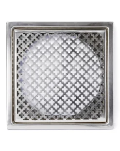 NEXA TECHNOLOGIES Golvbrunnssilar|Golvbrunnssil - Klöverplåt krom 200 x 200 mm