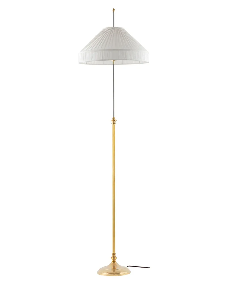 Karlskrona Lampfabrik Golvlampor I Mässing|Golvlampa - Edfelt mässing, vit skärm
