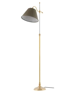 Karlskrona Lampfabrik Golvlampor I Mässing|Golvlampa - Gullberg mässing, olivgrön skärm