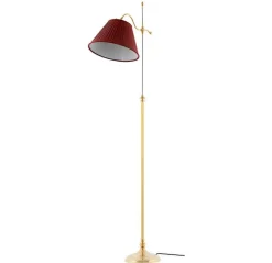 Karlskrona Lampfabrik Golvlampor I Mässing|Golvlampa - Gullberg mässing, röd skärm