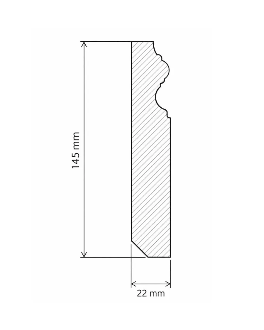 Valbo Trä AB Golvsocklar|Golvsockel - Mäster 145 mm