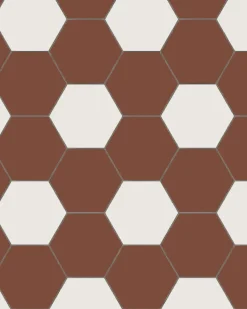 Winckelmans Klinker Hall|Hexagonklinker|Hexagonklinker - 15 x 15 cm röd/vit