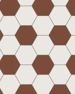 Winckelmans Klinker Hall|Hexagonklinker|Hexagonklinker - 15 x 15 cm vit/röd