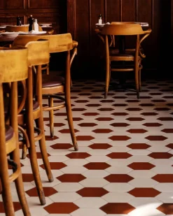 Winckelmans Klinker Hall|Hexagonklinker|Hexagonklinker - 15 x 15 cm vit/röd