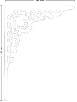 Sibes Metall AB Hyllkonsoler I Mässing|Krokar|Hyllkonsol - Konsol mässing 260 x 210 mm
