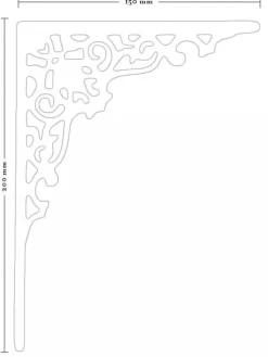 Sibes Metall AB Hyllkonsoler I Mässing|Krokar|Hyllkonsol - Konsol mässing 200 x 150 mm