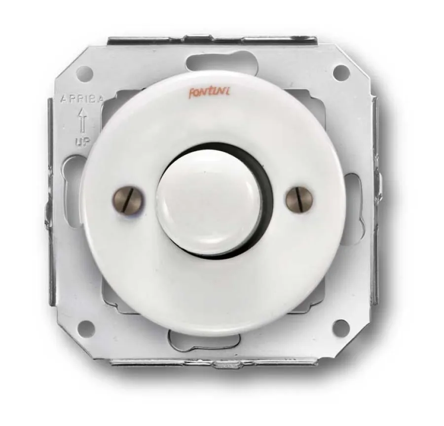 Fontini S.A. Insatser|Vit Porslin Infällt Fontini|Insats dimmer universal LED 4-100W vitt porslin - Fontini infällt