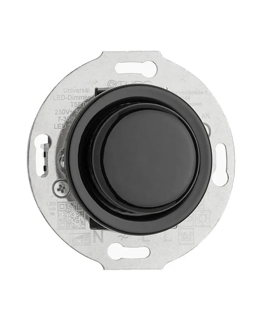 Thomas Hoof Produktgesellschaft Insatser|Svart Porslin Infällt Thpg|Insats universaldimmer PRO LED svart porslin - THPG infällt