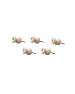 Fontini S.A. Knoppar I Porslin|Isolatorknoppar I Porslin|Isolatorknopp - Porslin/krom 5-pack