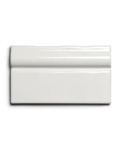 Cevica S.L. Vitt Kakel|Cremevitt Kakel|Kakel Mayfair - Elfenbensvit Avslutslist 7,5 x 13 cm blank, lätt vågigt