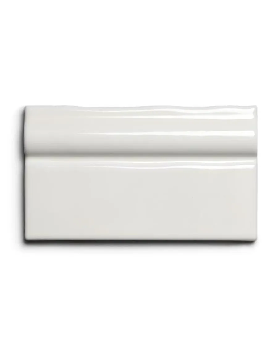 Cevica S.L. Vitt Kakel|Cremevitt Kakel|Kakel Mayfair - Elfenbensvit Avslutslist 7,5 x 13 cm blank, lätt vågigt