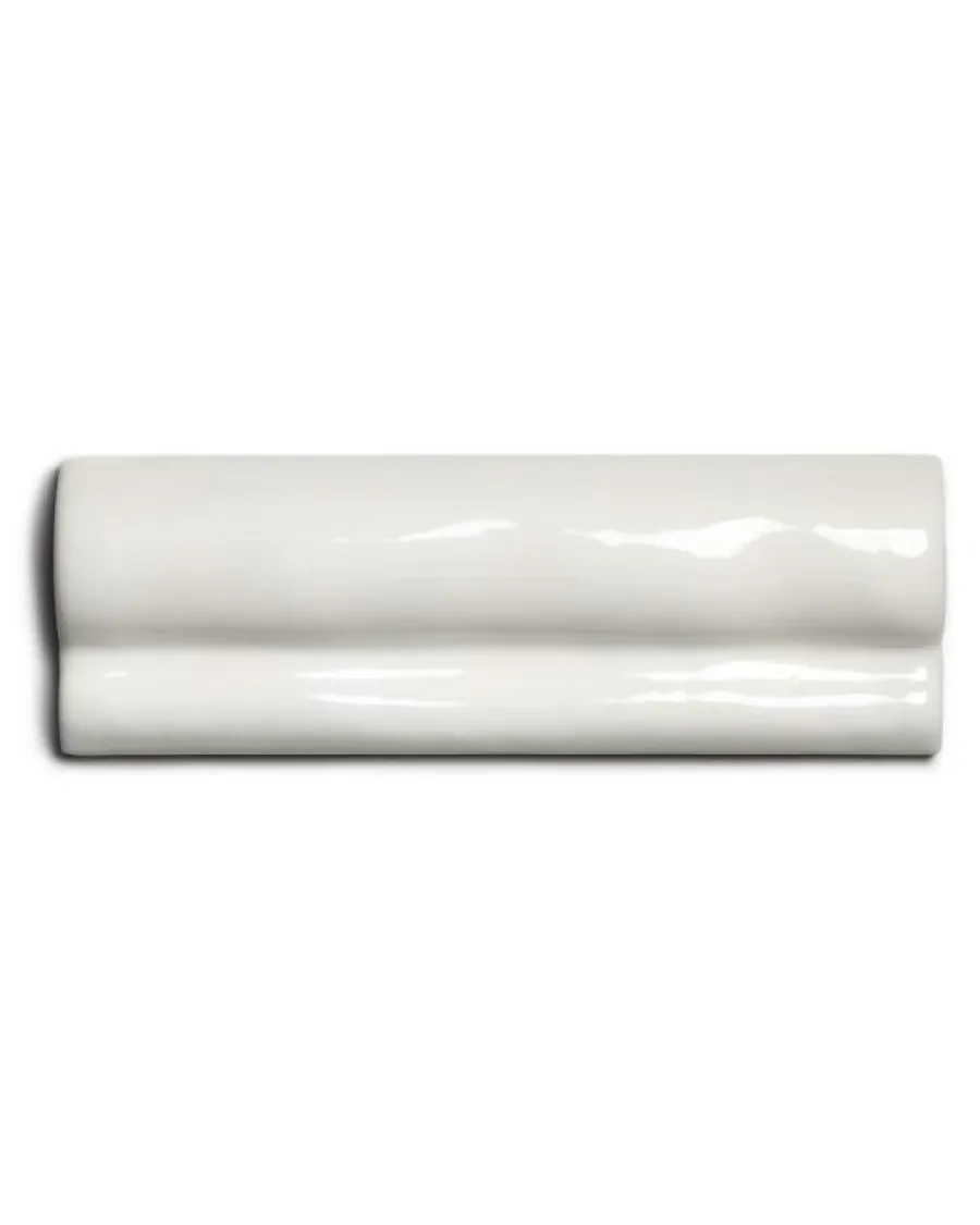 Cevica S.L. Bröstlister|Cremevitt Kakel|Kakel Mayfair - Elfenbensvit bröstlist 5 x 15 cm blank, lätt vågigt