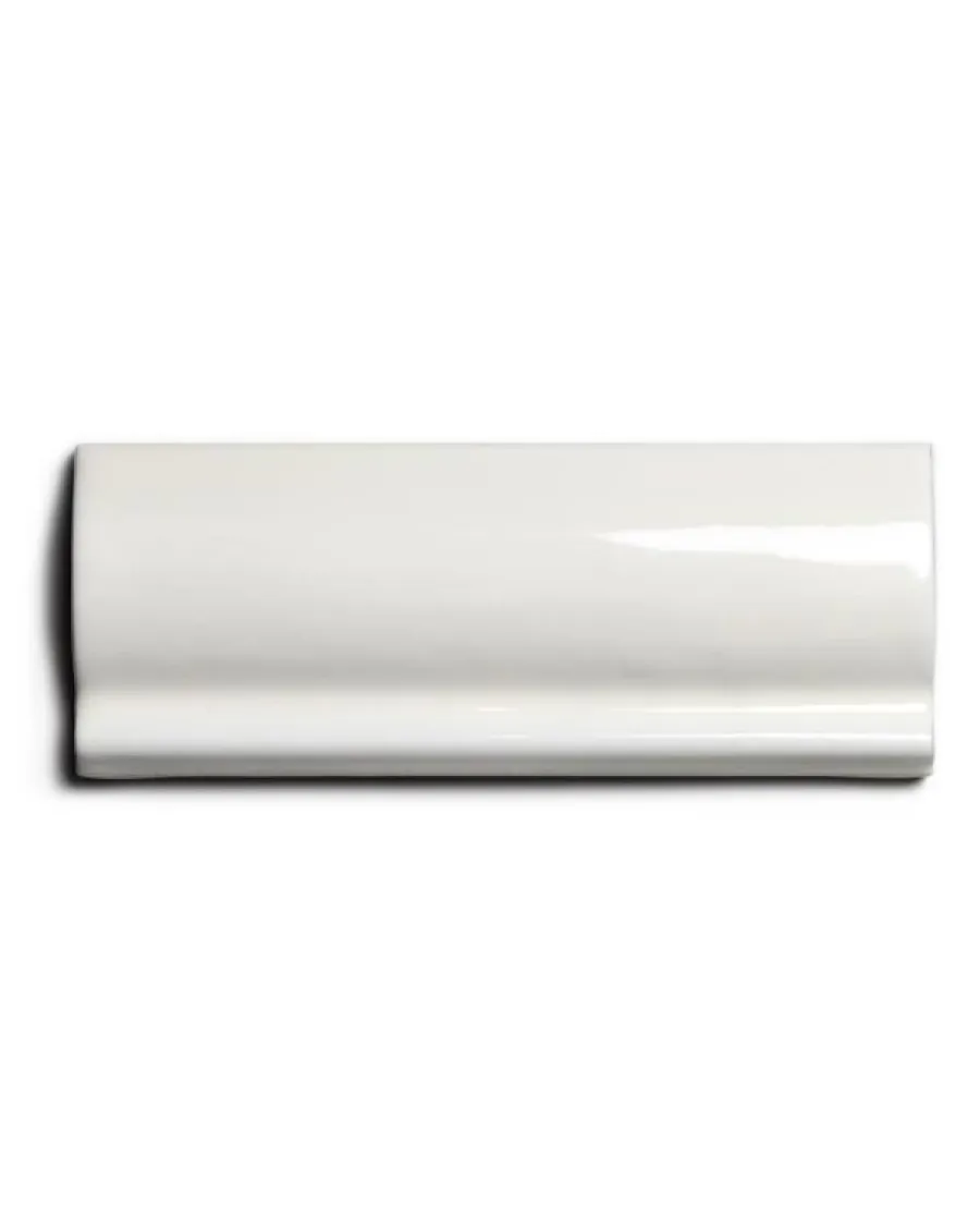 Cevica S.L. Bröstlister|Cremevitt Kakel|Kakel Mayfair - Elfenbensvit bröstlist 5 x 13 cm blank, lätt vågigt
