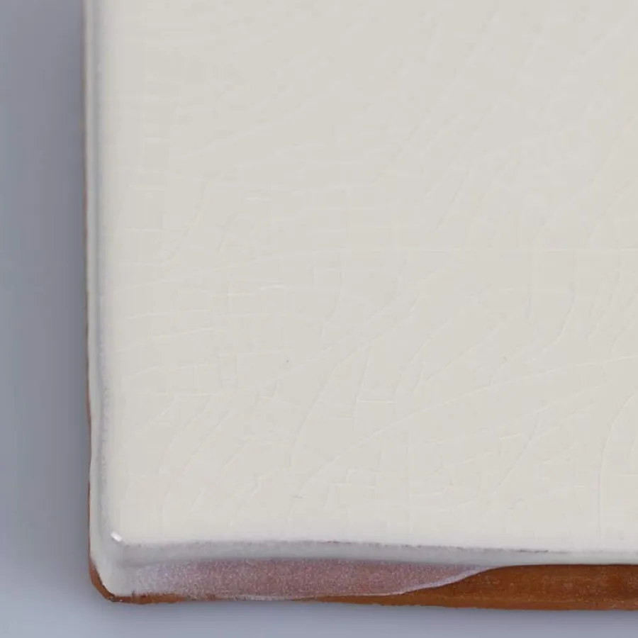 Cevica S.L. Vitt Kakel|Rektangulärt Kakel|Kakel Mayfair - Krackelerad antikvit halftile 7,5 x 15 cm blank, lätt vågigt