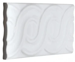 ADEX Vitt Kakel|Rektangulärt Kakel|Kakel Victoria - Dekorlist bård öglor 7,5 x 15 cm vit, blank