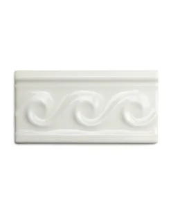 ADEX Vitt Kakel|Cremevitt Kakel|Kakel Victoria - Dekorlist våg 7,5 x 15 cm elfenbensvit
