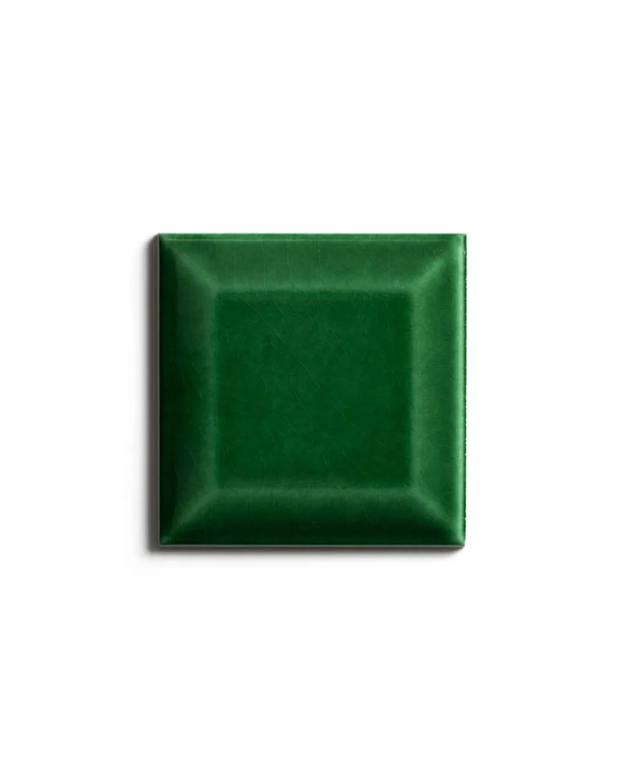 ADEX Grönt Kakel|Krackelerat Kakel|Kakel Victoria - Fasad kant 7,5 x 7,5 cm buteljgrön