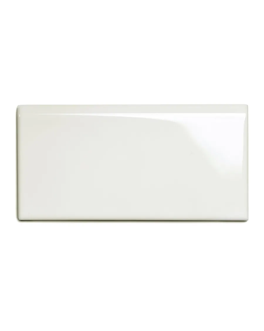 ADEX Vitt Kakel|Cremevitt Kakel|Kakel Victoria - 7,5 x 15 cm elfenbensvit bullnose långsida