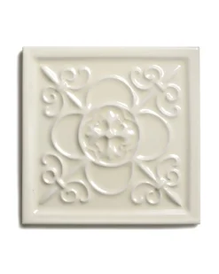 ADEX Cremevitt Kakel|Kakel York - Dekorplatta relief 14,8 x 14,8 cm mandel