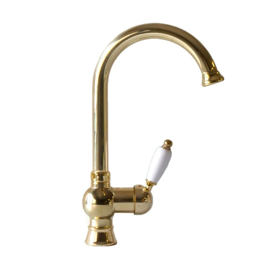 Gaboli Fratelli Rubinetteria Köksblandare I Mässing|Köksblandare Nottingham svanhals - Mässing