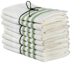 Axlings Linne AB Kökshanddukar|Kökshanddukar|Kökshandduk 2-pack - Lin 50x70 cm, rand benvit/grön
