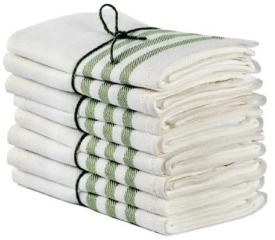 Axlings Linne AB Kökshanddukar|Kökshanddukar|Kökshandduk 2-pack - Lin 50x70 cm, rand benvit/grön
