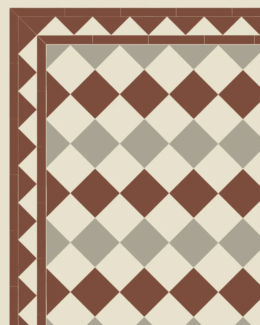 Winckelmans Klinker Hall|Klinker - Birmingham 15 x 15 cm gulvit/röd/ljusgrå