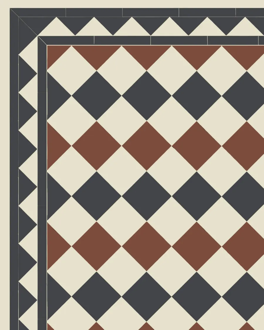 Winckelmans Klinker Hall|Klinker - Birmingham 15 x 15 cm gulvit/röd/svart