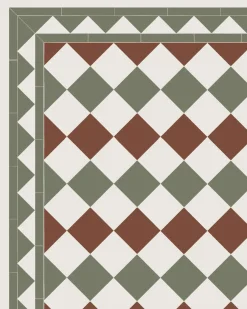 Winckelmans Klinker Hall|Klinker - Birmingham 15 x 15 cm vit/röd/Australian green