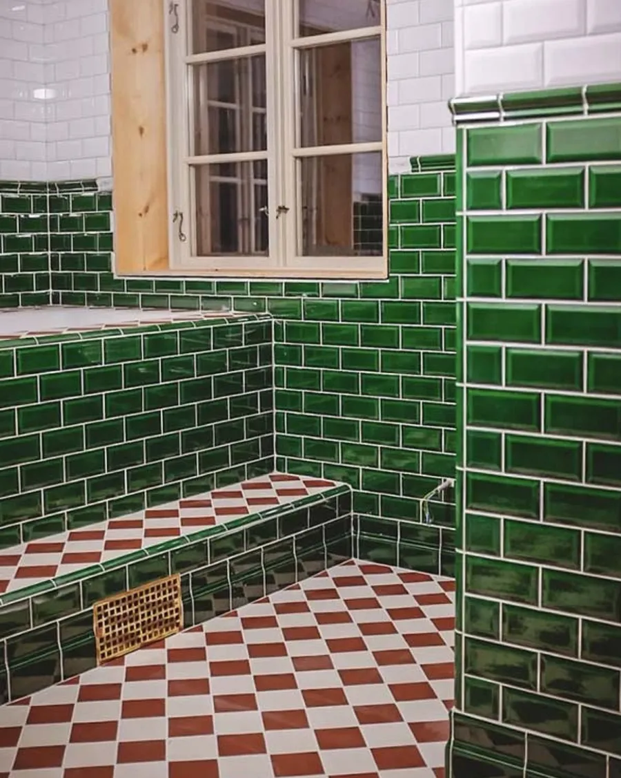 Winckelmans Schackrutigt Klinker|Klinker Hall|Klinker - Schackrutigt 10 x 10 cm havana/vit