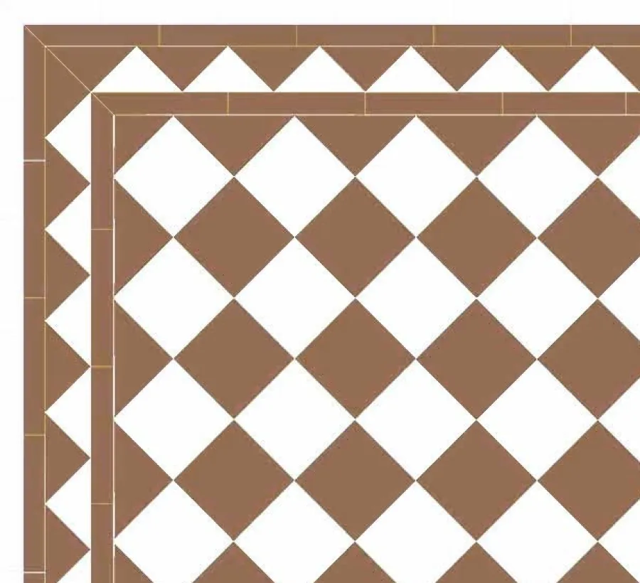 Winckelmans Schackrutigt Klinker|Klinker Hall|Klinker - Schackrutigt 15 x 15 cm kaffebrun/vit