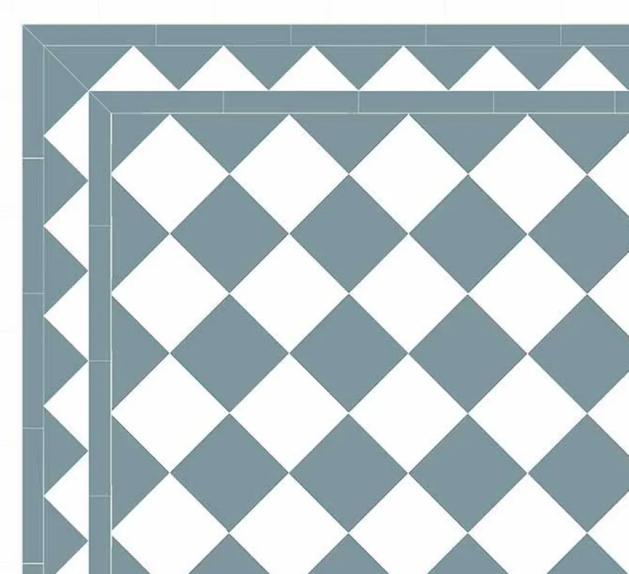 Winckelmans Schackrutigt Klinker|Klinker Hall|Klinker - Schackrutigt 15 x 15 cm ljusblå/vit