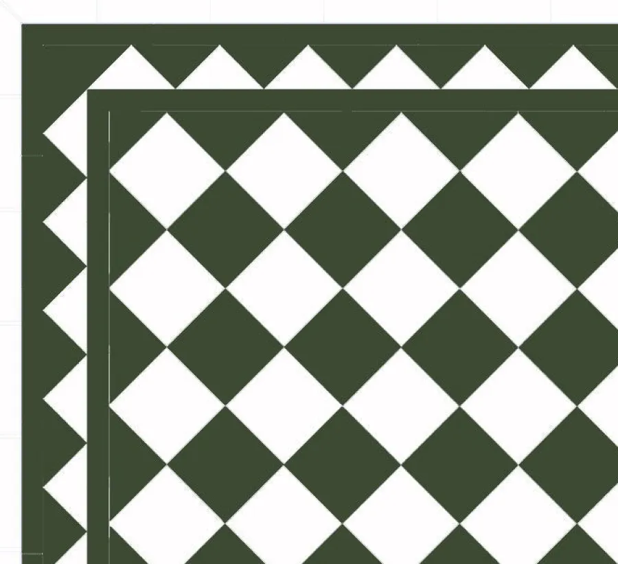 Winckelmans Schackrutigt Klinker|Klinker Hall|Klinker - Schackrutigt 15 x 15 cm mörkgrön/vit