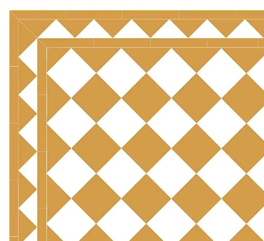 Winckelmans Schackrutigt Klinker|Klinker Hall|Klinker - Schackrutigt 15 x 15 cm ockragul/vit