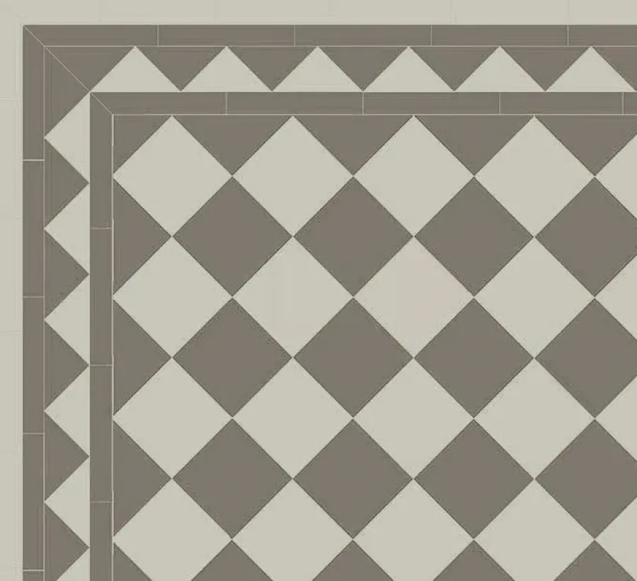 Winckelmans Schackrutigt Klinker|Klinker Hall|Klinker - Schackrutigt 15 x 15 cm pärlgrå/grå