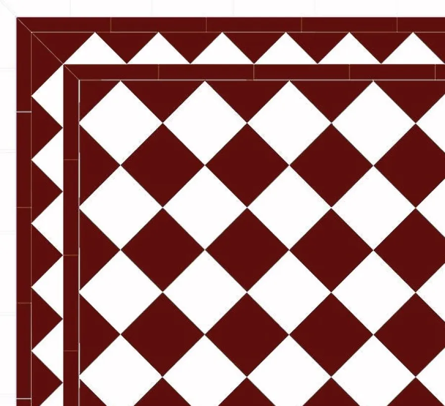 Winckelmans Schackrutigt Klinker|Klinker Hall|Klinker - Schackrutigt 15 x 15 cm röd/vit