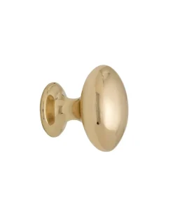 Beslag Design AB Möbelbeslag|Knoppar I Mässing|Knopp - Oval lackad mässing 40 mm