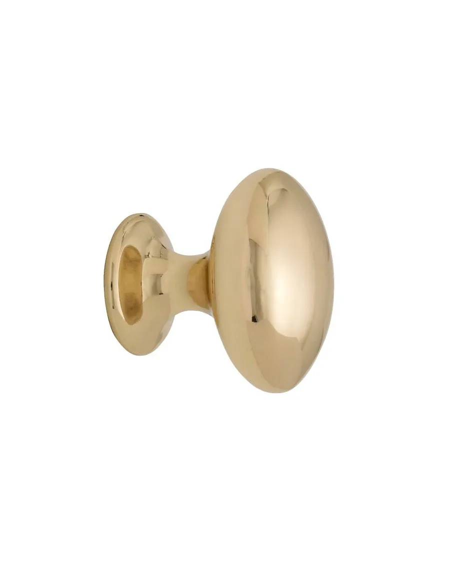 Beslag Design AB Möbelbeslag|Knoppar I Mässing|Knopp - Oval lackad mässing 40 mm