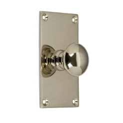 sekelskifte Knoppar I Nickel|Köksknoppar|Knopp med bottenplatta - Nickel 40 x 70 mm