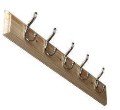 sekelskifte Kroklister|Kroklister I Trä|Kroklist 65 cm furu med dubbel hattkrok, nickel