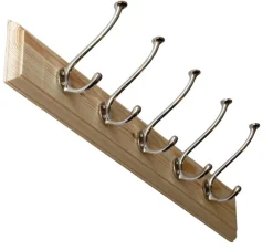 sekelskifte Kroklister|Kroklister I Trä|Kroklist 65 cm furu med hattkrok - Bårebo nickel